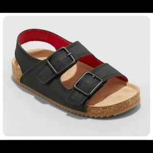 Toddler Boys' Ethan Footbed Sandals Black - Cat & Jack - SIZE 9
